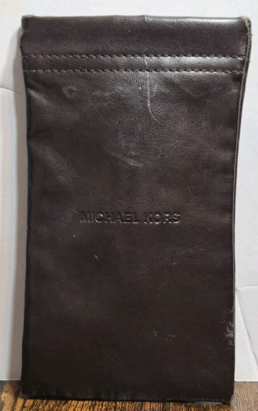MK Michael Kors Soft Leather Pouch for Eyeglasses /Sunglasses 7" x 4" BROWN